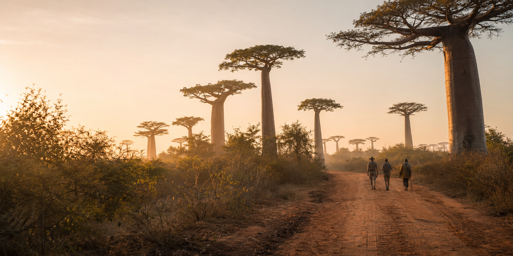 Allée des Baobabs au coucher du soleil